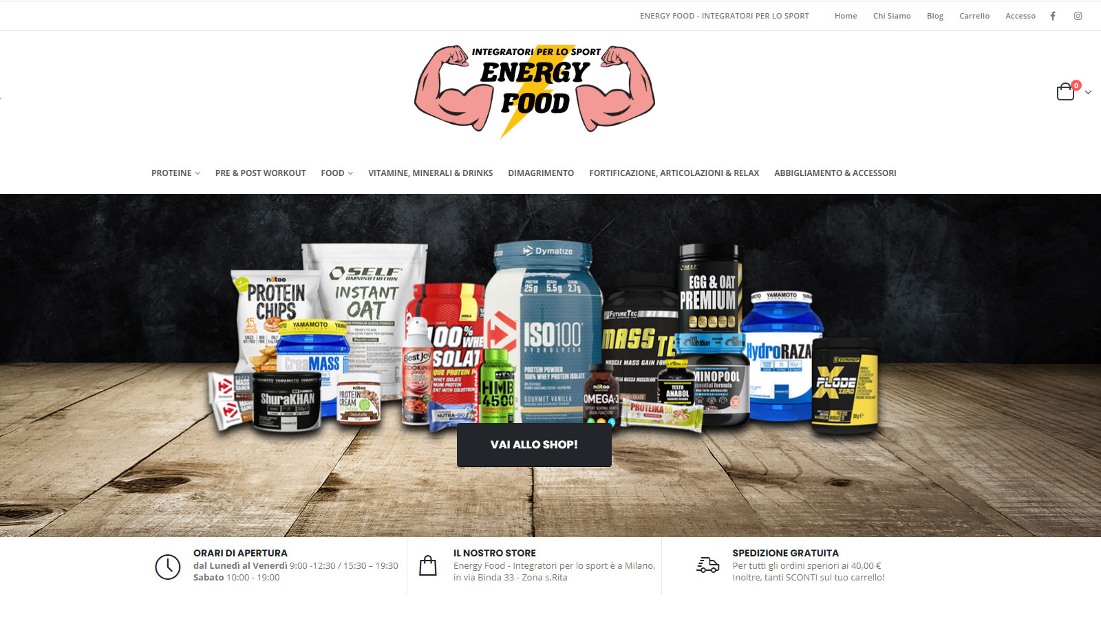 Energy Food - E-commerce integratori SPORT