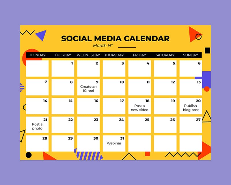 Calendario editoriale per aumentare i follower su instagram